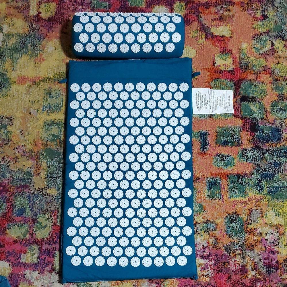 Crane Teal Acupressure Mat and Pillow Set